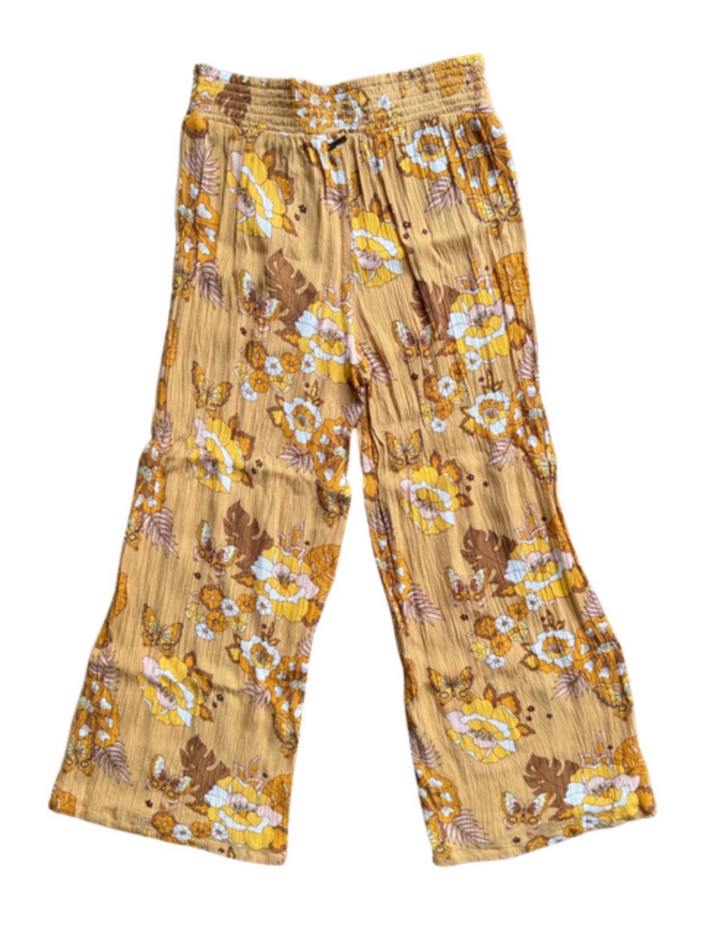 Volcom Mustard Yellow Floral Pants - Picture 2 of 4